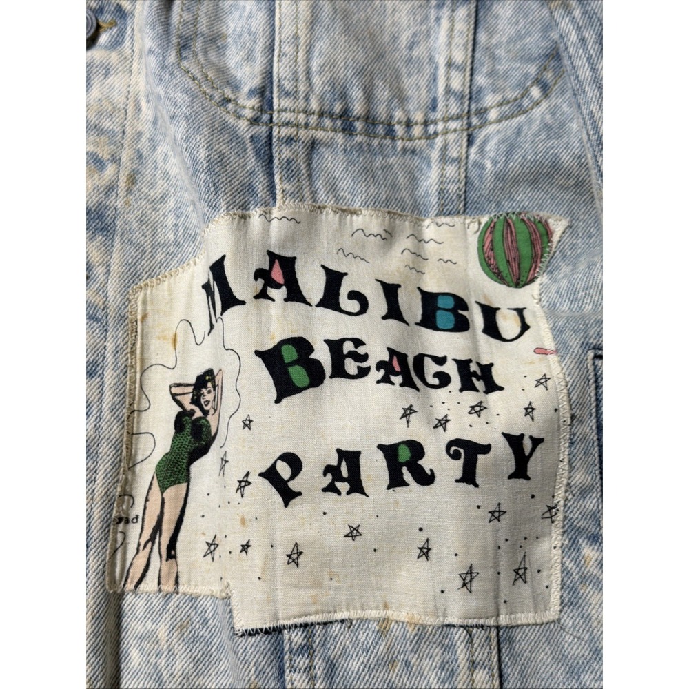 Vintage 80s Malibu USA Acid Wash Denim Jacket Size Medium - Picture 6 of 16
